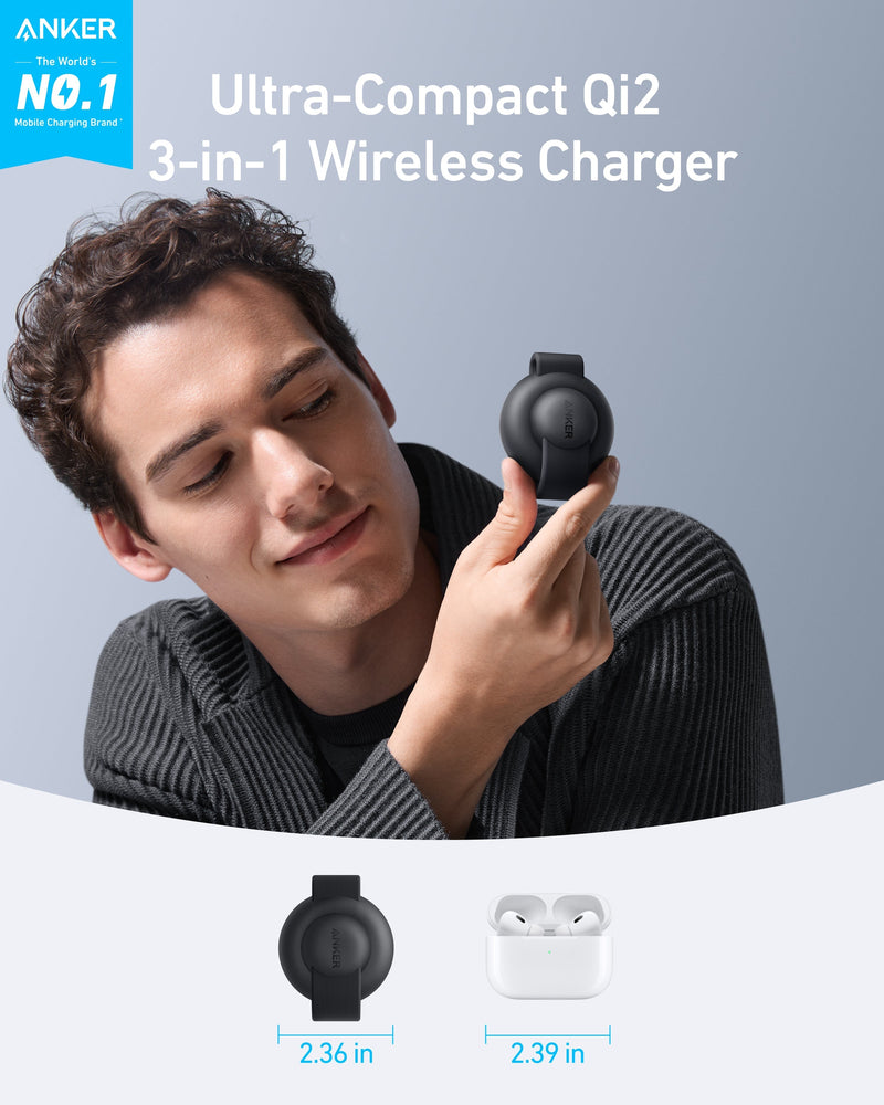 Load image into Gallery viewer, Anker MagGo Wireless Charging Station (3-in-1, Foldable Pad)
