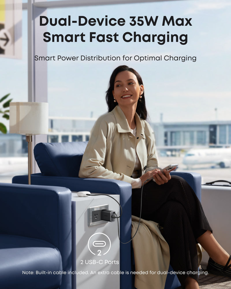 Load image into Gallery viewer, Anker Nano Charger (35W, Built-In Retractable USB-C Cable)
