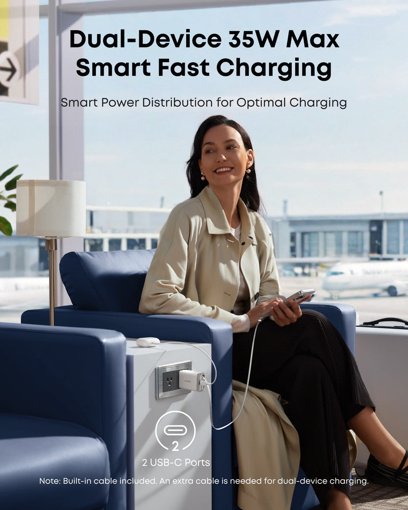 Load image into Gallery viewer, Anker Nano Charger (35W, Built-In Retractable USB-C Cable)
