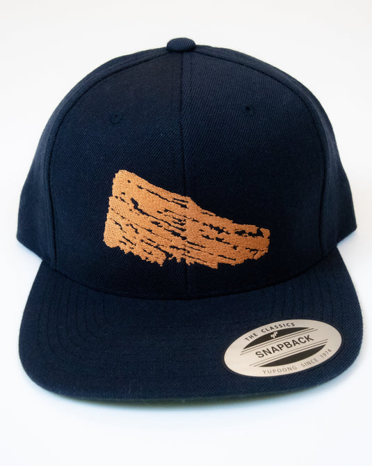 Red Rocks Navy Embroidered Hat Gold & Bronze