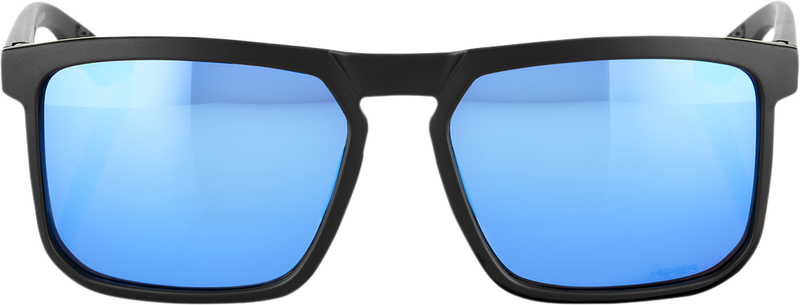 Load image into Gallery viewer, 100% Renshaw Sunglasses - Matte Black - HiPER Blue Mirror 60021-00001
