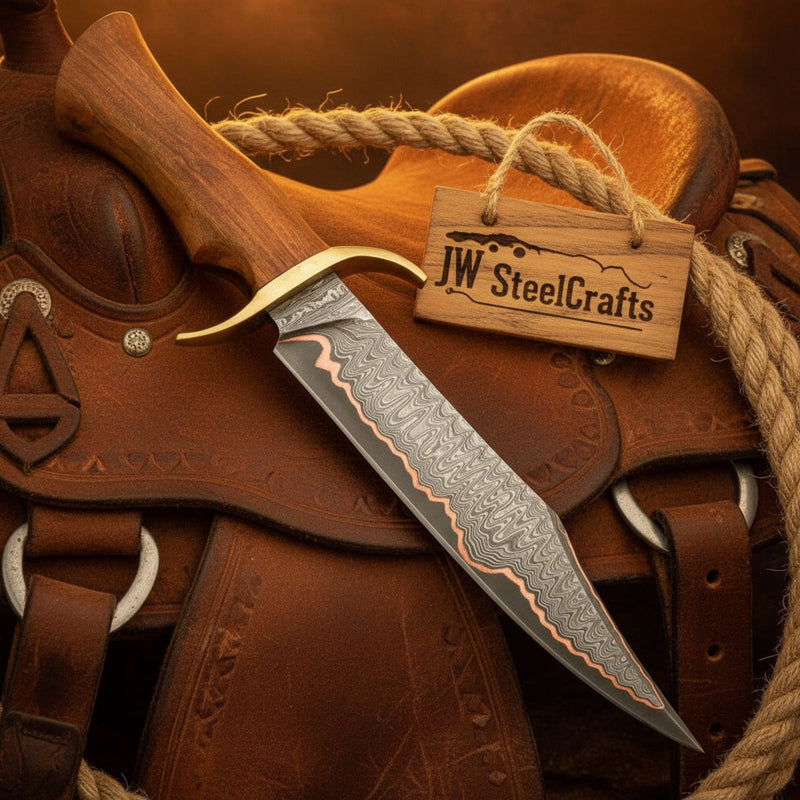 Load image into Gallery viewer, Timberland Trapper Bowie Knife 10" Handmade Damascus Presentation Box
