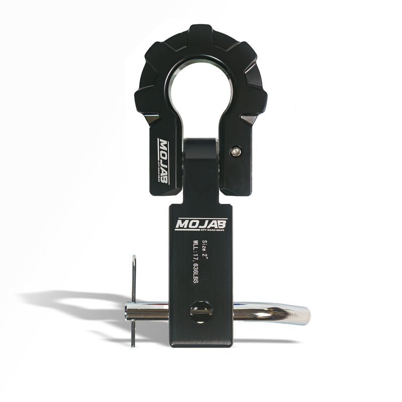 Load image into Gallery viewer, 2'' Aluminum Hitch Receiver with Aluminum D-Shackle 9T-Ceramic coated (Lifetime Warranty)
