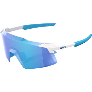 Load image into Gallery viewer, 100% Aerocraft Sunglasses - Matte White - HiPER Blue 60032-00011
