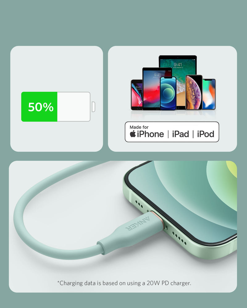 Load image into Gallery viewer, Anker <b>641</b> USB-C to Lightning Cable (Flow, 3 ft Silicone)
