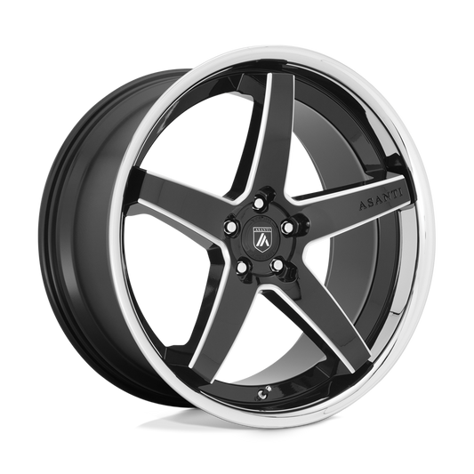 Asanti Black Abl31 Regal Gloss Black Milled With Chrome Lip