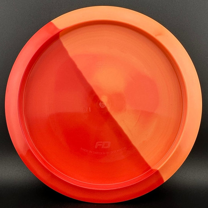 Load image into Gallery viewer, Swirly S-line FD - Red Split Dye - Discmania Tattoo stamp
