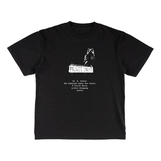 Welcome x Harry Potter Acceptance Boxy Garment-Dyed Tee - Black