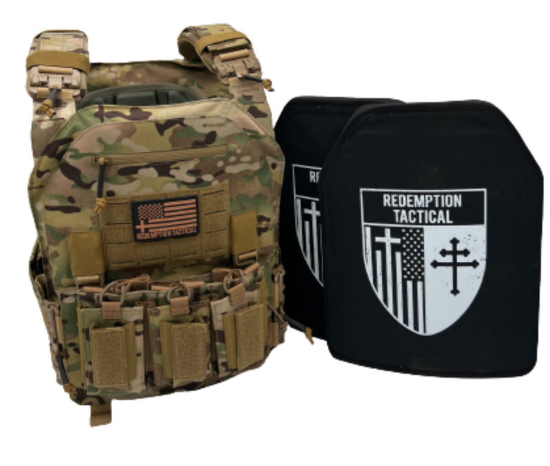 Load image into Gallery viewer, BIG BOY Crusader 2.0 XL Armor COMBO PACKAGE LIGHTWEIGHT LEVEL IV (2) XL Ceramic Front/Back Plates
