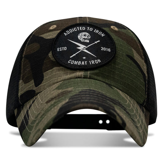 Addicted To Iron Patch Tactical Ripstop Mesh Snapback Hat