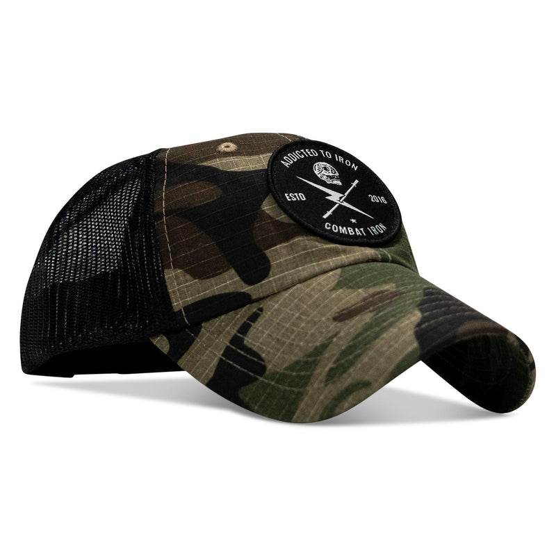 Load image into Gallery viewer, Addicted To Iron Patch Tactical Ripstop Mesh Snapback Hat
