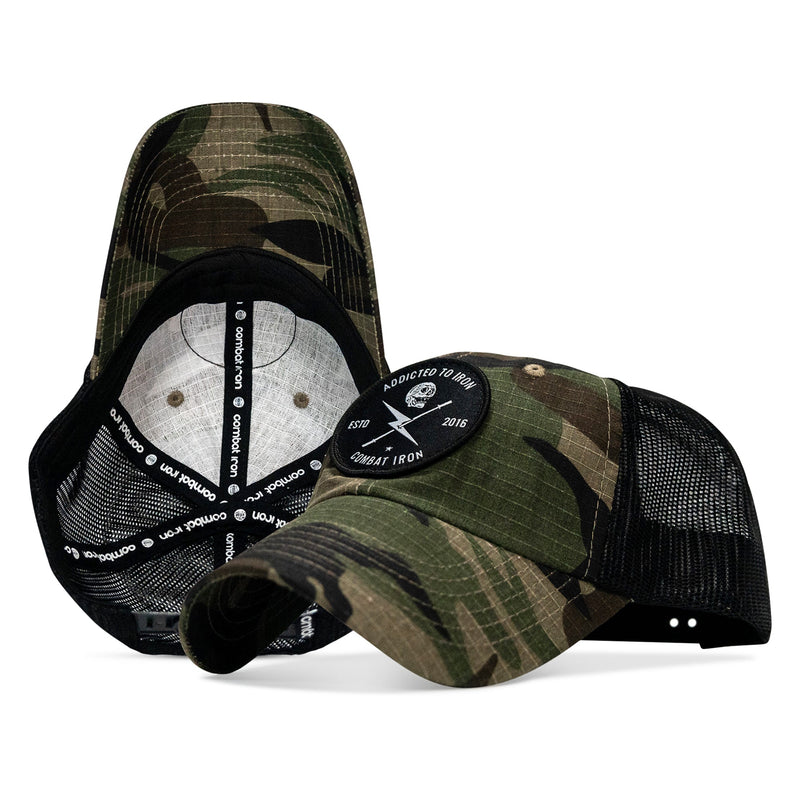 Load image into Gallery viewer, Addicted To Iron Patch Tactical Ripstop Mesh Snapback Hat
