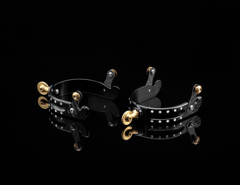 Load image into Gallery viewer, American Equus &quot;Quik-X&quot; Interchangeable  Western Spurs - Crystal Edition
