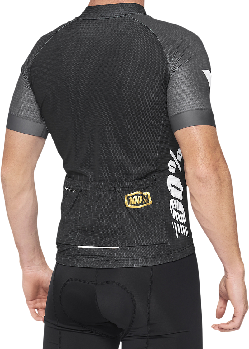 Load image into Gallery viewer, 100% Exceeda Jersey - Short-Sleeve - Black/Charcoal - XL 40051-00003
