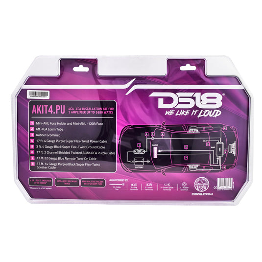 4-GA Amplifier Installation Kit - PURPLE
