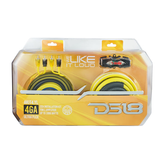 4-GA Amplifier Installation Kit - YELLOW