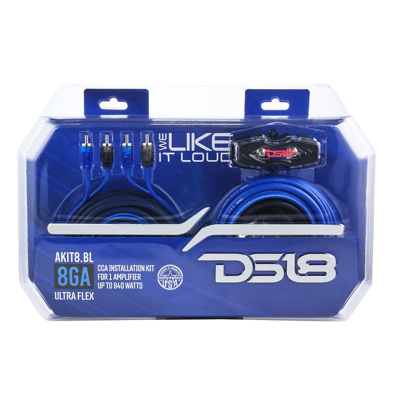 Load image into Gallery viewer, 8-GA Amplifier Installation Wiring Kit - Blue

