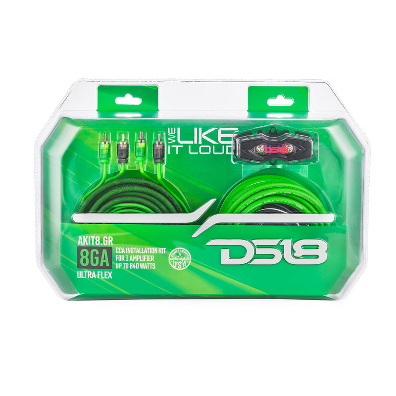 Load image into Gallery viewer, 8-GA Amplifier Installation Wiring Kit - Green
