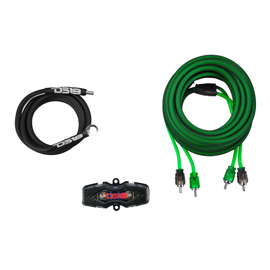 8-GA Amplifier Installation Wiring Kit - Green