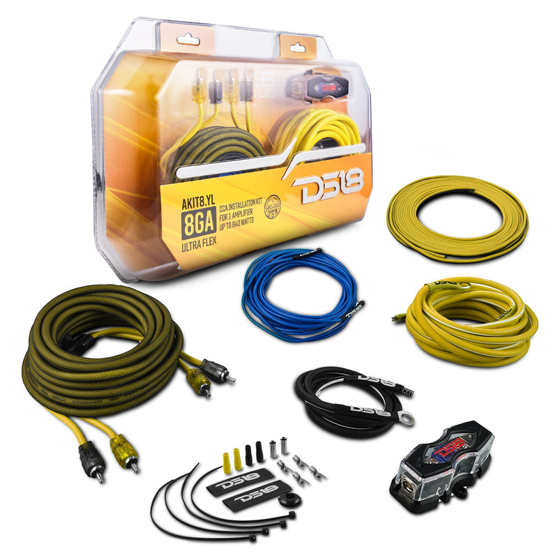 Load image into Gallery viewer, 8-GA Amplifier Installation Wiring Kit - Yellow

