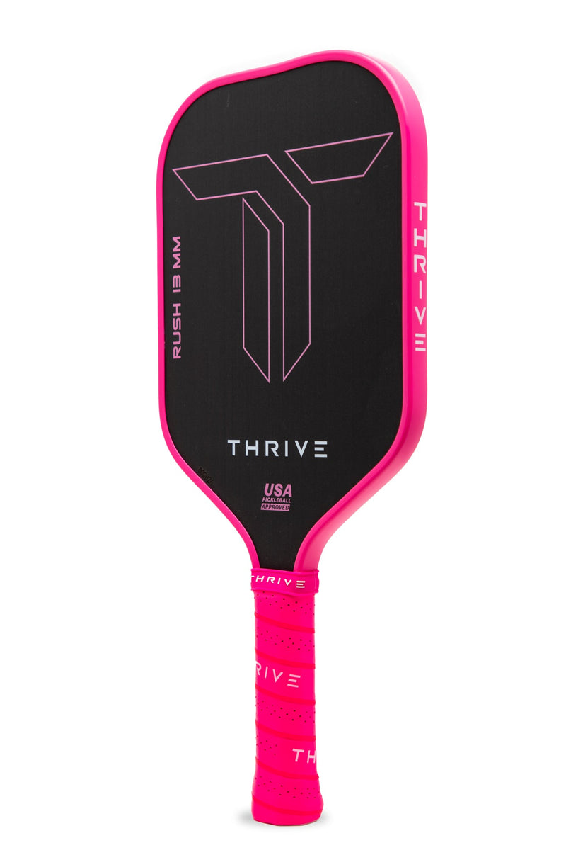 Load image into Gallery viewer, RUSH 13  SINGLES (PINK)  Includes custom weight card, paddle cover, paddle eraser, and lead weights.
