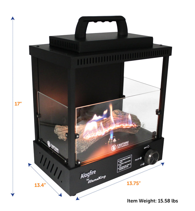 Load image into Gallery viewer, Flame King Portable Propane Alogfire Fireplace Heater Indoor and Outdoor
