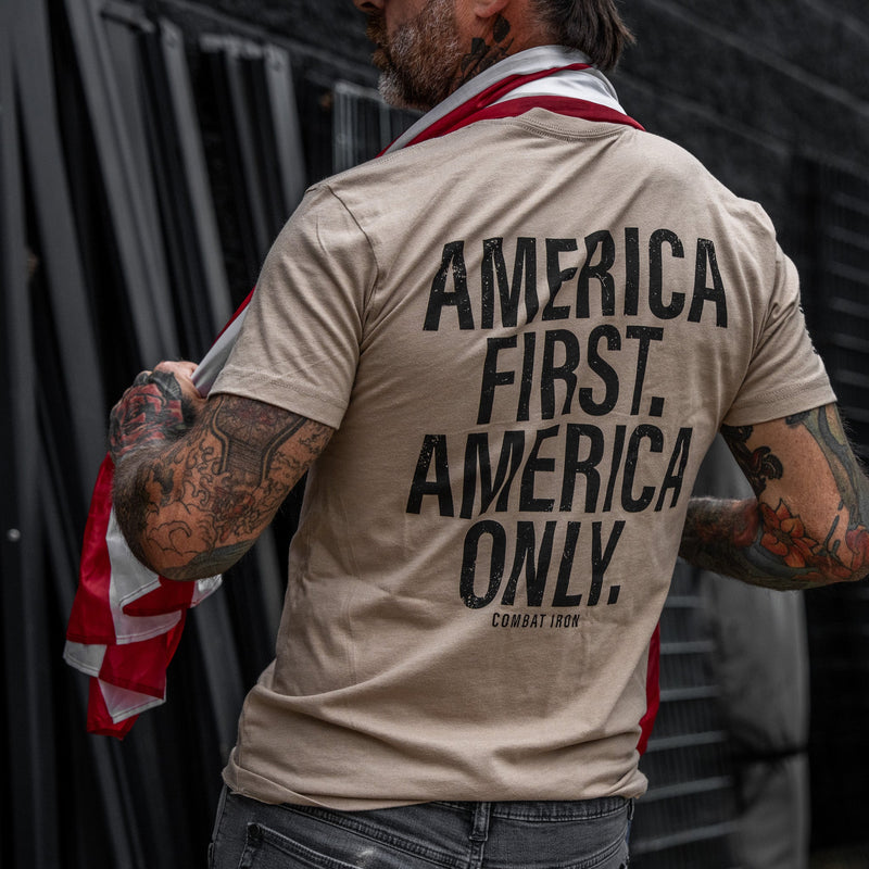 Load image into Gallery viewer, America First. American Only. Men's T-Shirt
