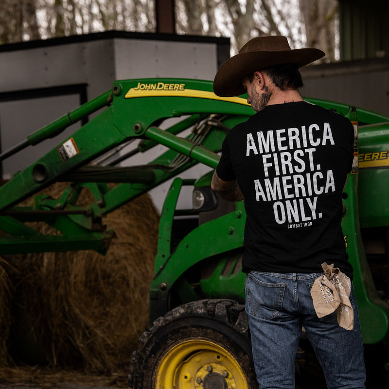 Load image into Gallery viewer, America First. American Only. Men's T-Shirt
