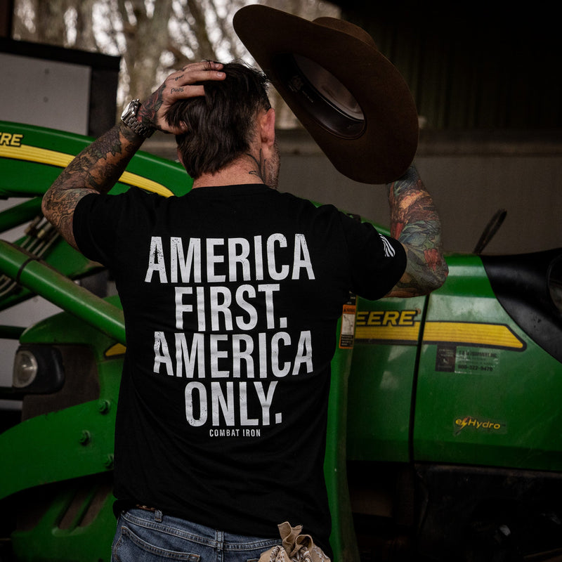 Load image into Gallery viewer, America First. American Only. Men's T-Shirt
