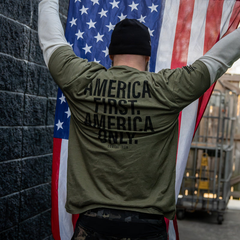 Load image into Gallery viewer, America First. American Only. Men's T-Shirt
