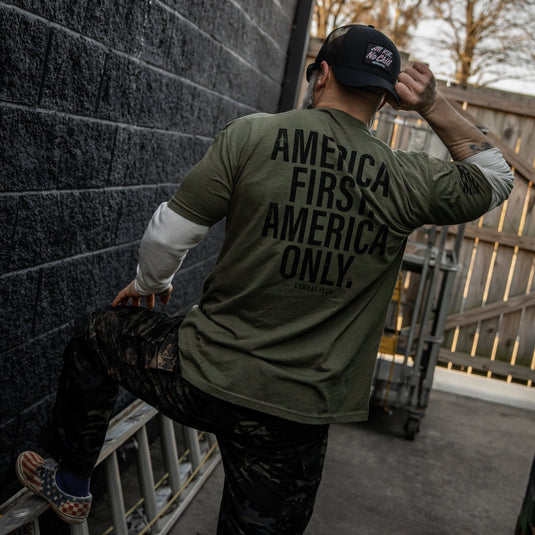America First. American Only. Men's T-Shirt