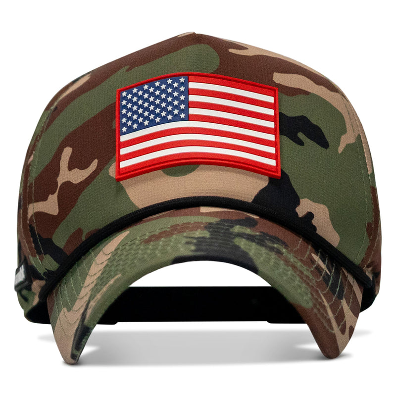 Load image into Gallery viewer, American Flag PVC Patch Waterproof Weekender Snapback
