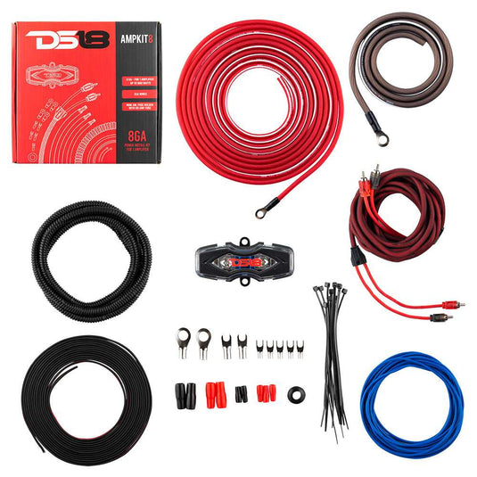 DS18 Golf Cart Package - 2 x 6.5” Marine Speakers +1 x 2 Ch Amp +1 x AMPKIT8 +1 x ENSBTRC-SQ, BLACK or WHITE. - Skoutley Outdoors LLC