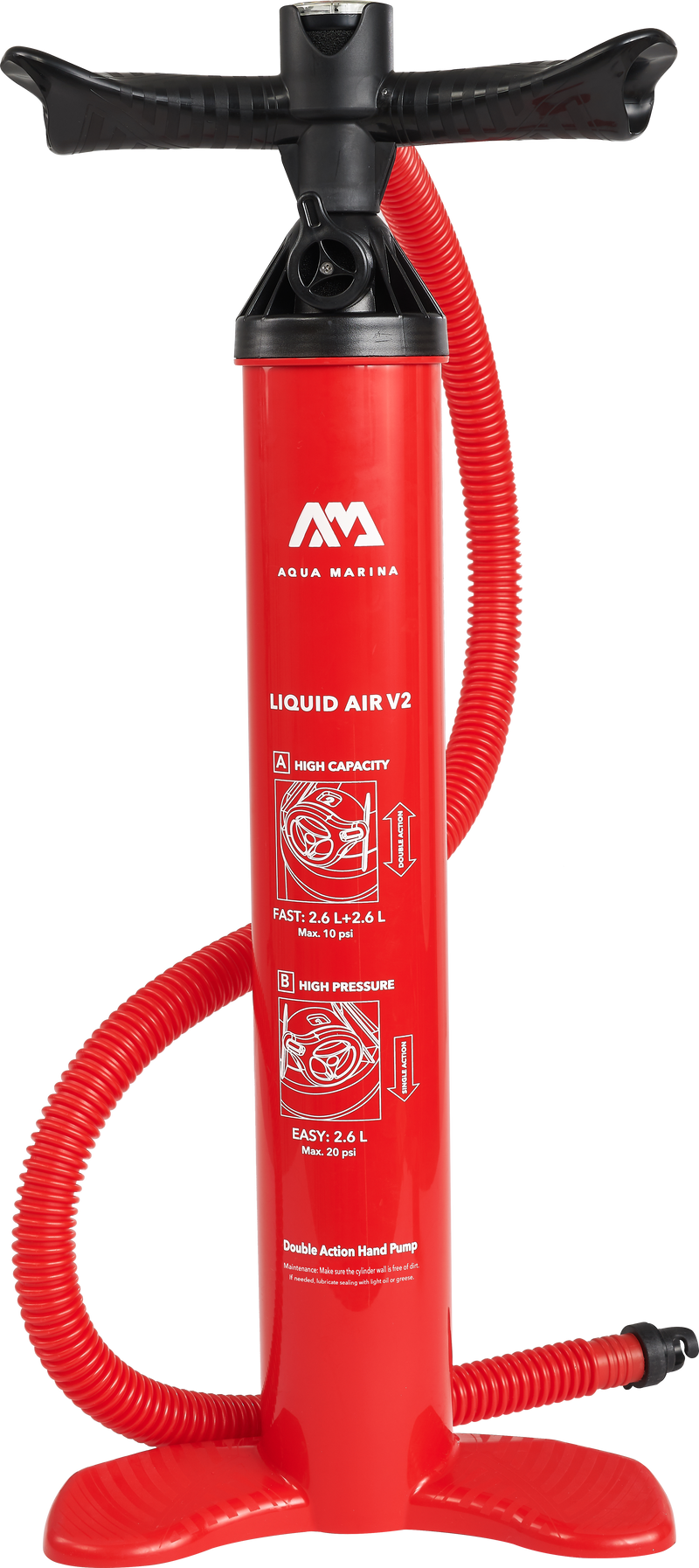 Load image into Gallery viewer, Aqua Marina LIQUID AIR V2 Double Action High Pressure Hand Pump for iSUP Paddle Board (2.6L+2.6L)
