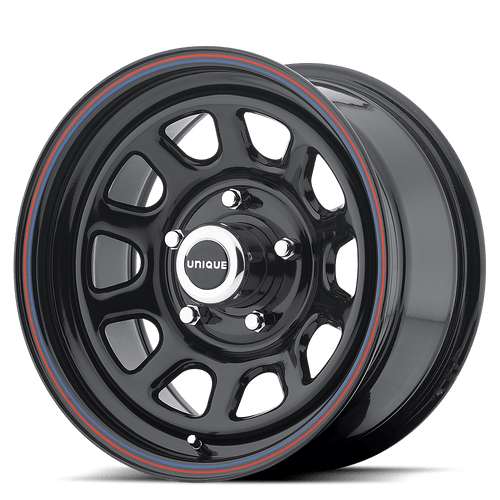 American Racing Ar767 Gloss Black Steel With Red And Blue Stripe