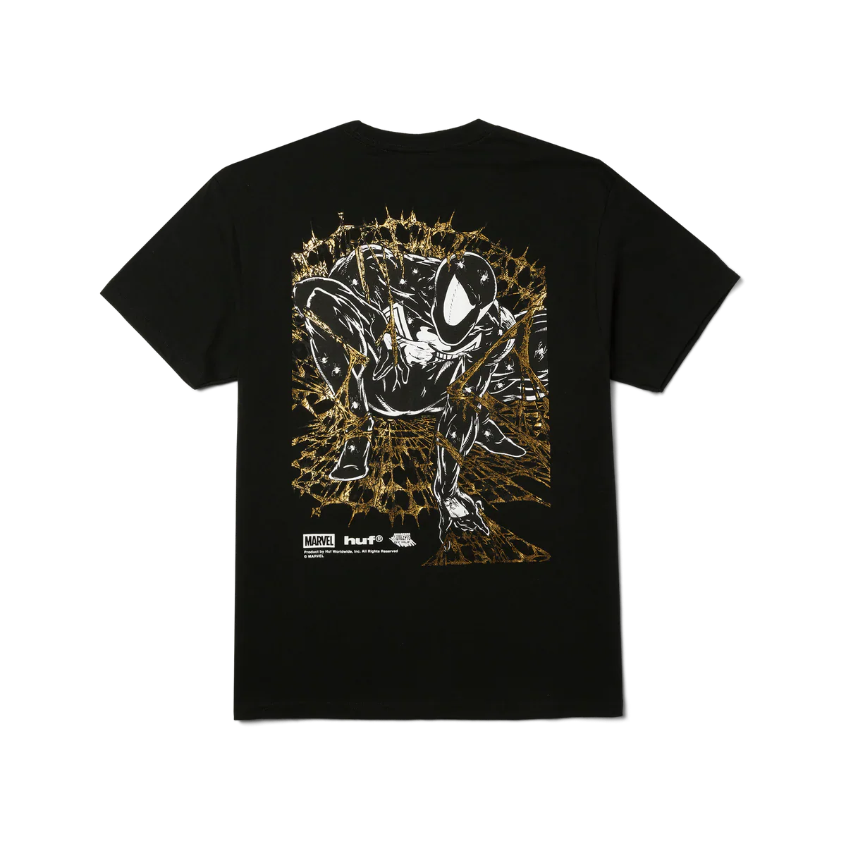 HUF x Marvel Spider-Man Arachknight Gold T-Shirt - Black