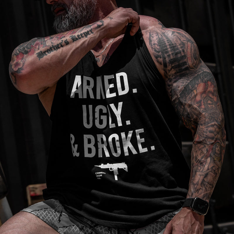 Load image into Gallery viewer, Armed, Ugly, And Broke Men's Tank
