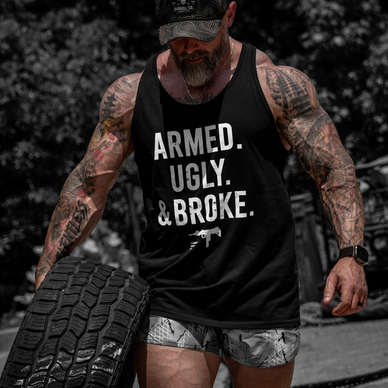 Load image into Gallery viewer, Armed, Ugly, And Broke Men's Tank
