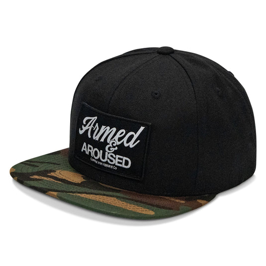 Armed & Aroused Patch Flatbill Snapback Hat