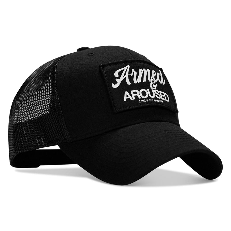 Load image into Gallery viewer, Armed &amp; Aroused Patch Snapback Hat
