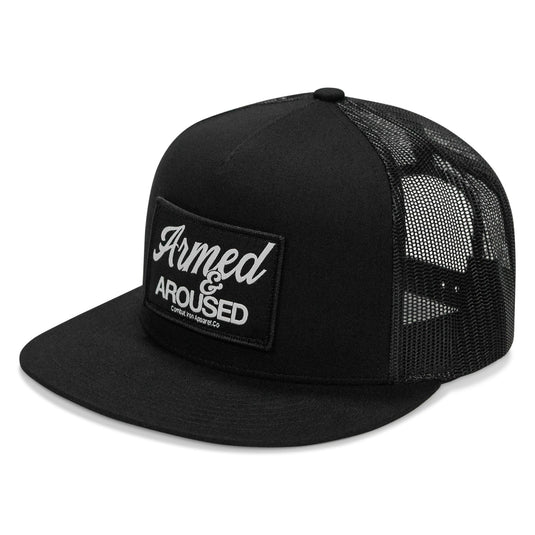 Armed & Aroused Patch Flatbill Snapback Hat