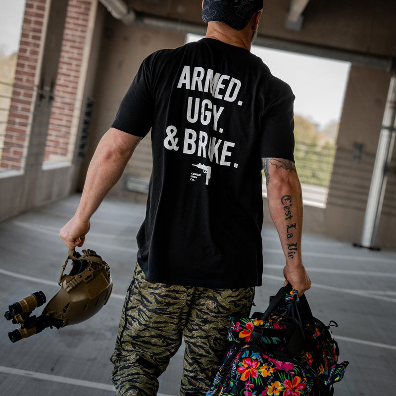 Load image into Gallery viewer, Armed. Ugly. &amp; Broke. Men's T-Shirt

