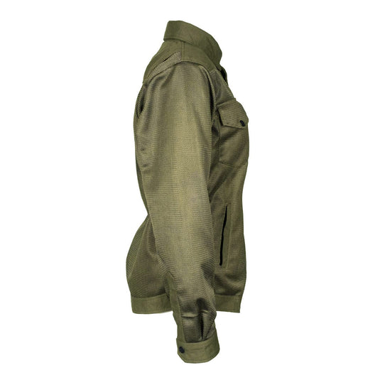 Protective Summer Mesh Shirt for Women - Army Green Solid