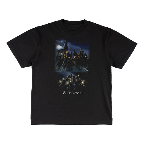 Welcome x Harry Potter Arrival Boxy Garment-Dyed Tee - Black