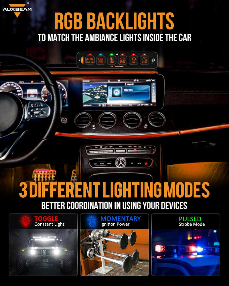 Load image into Gallery viewer, AS-R60 RGB Slim Switch Panel, Toggle/ Momentary/ Pulsed Mode Supported(One-Sided Outlet)
