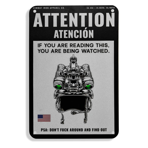 Attention You Are Being Watched Wall Mounted Metal Sign