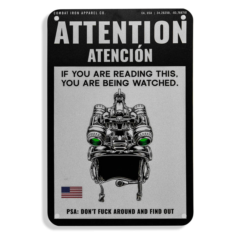 Load image into Gallery viewer, Attention You Are Being Watched Wall Mounted Metal Sign
