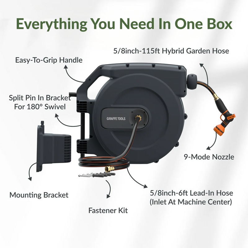 Load image into Gallery viewer, Retractable Garden Hose Reel-5/8 in-115ft
