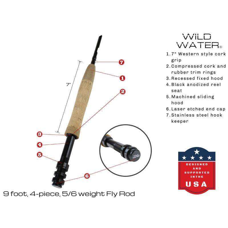 CNC Fly Reel Fly Fishing Kit, 5/6wt Rod | 9ft | 4-piece | Wild Water Fly Fishing - Skoutley Outdoors LLC