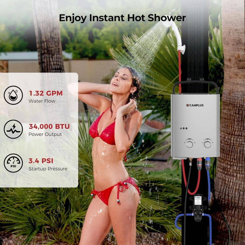 Load image into Gallery viewer, Camplux AY132GP43 Portable Propane Water Heater Pump Kit
